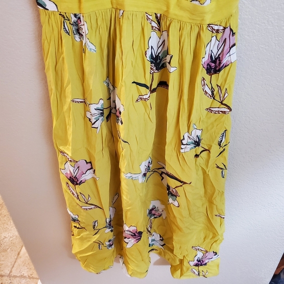 Zara Basic Yellow Floral Sleeveless Boho Summer Spring Midi Dress - Picture 4 of 7